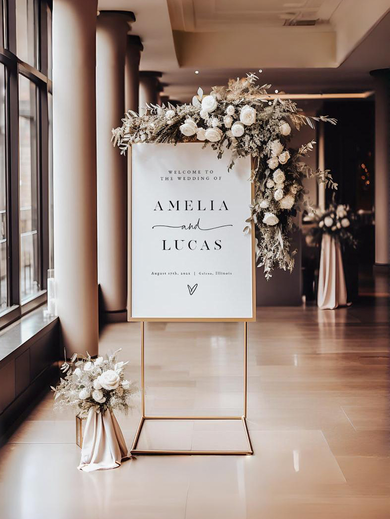 Wedding Welcome Sign Minimalist PVC Welcome Board